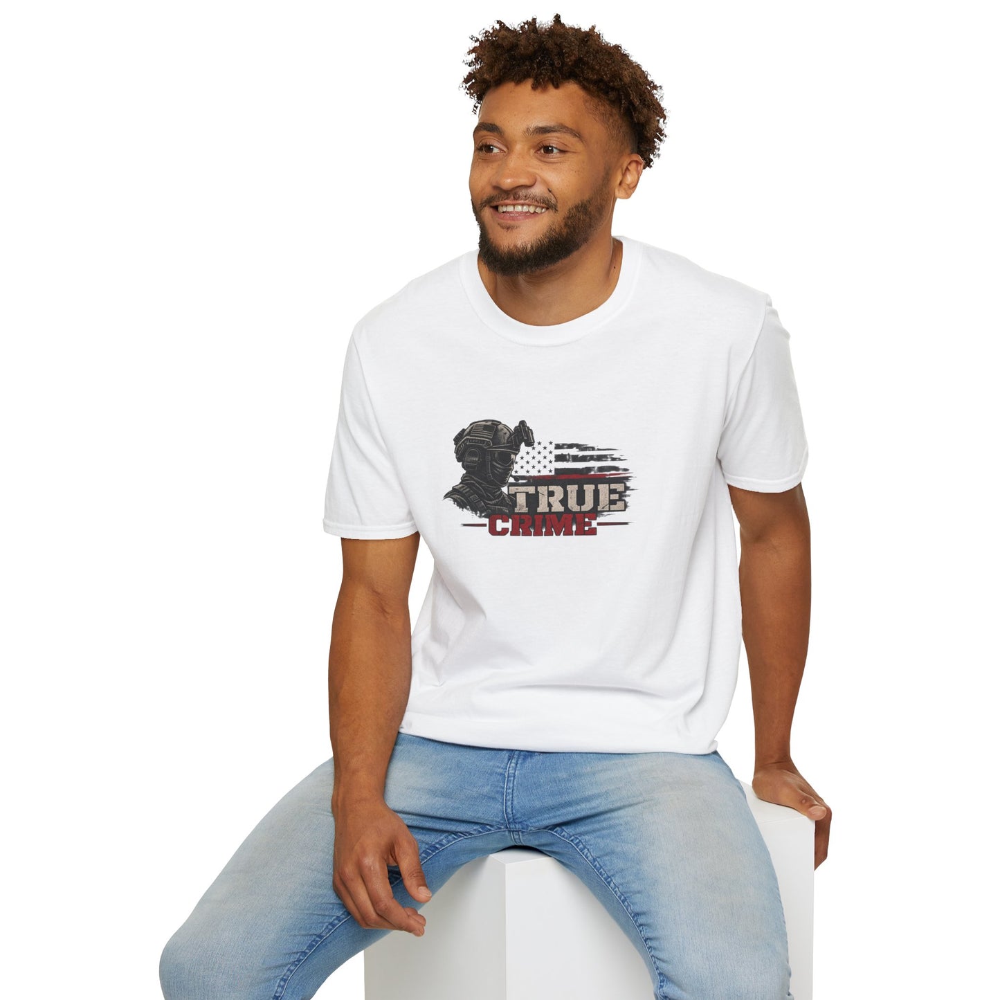 True Crime Graphic Tee — Patriotic Tactical Silhouette T-Shirt