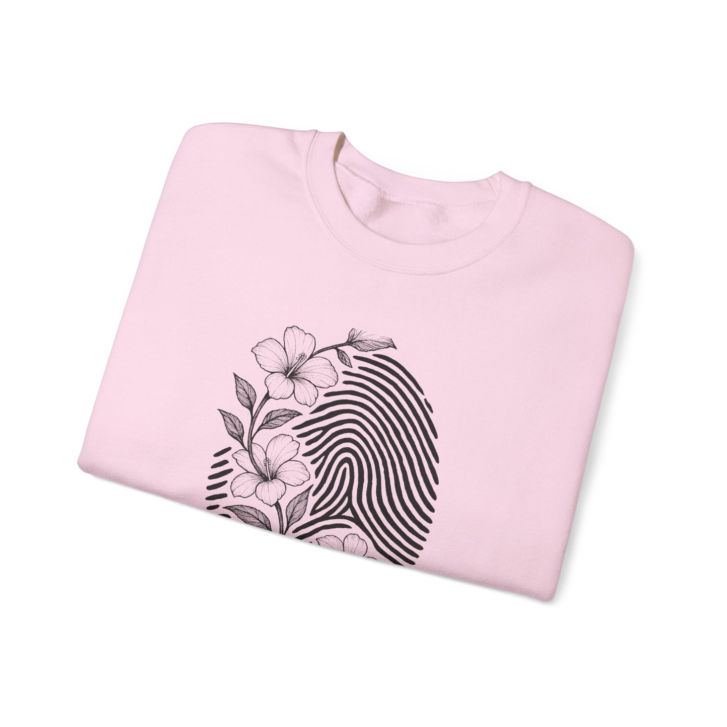 Crewneck Sweatshirt — 'Murder, She Grew' Floral Fingerprint Mystery Pullover