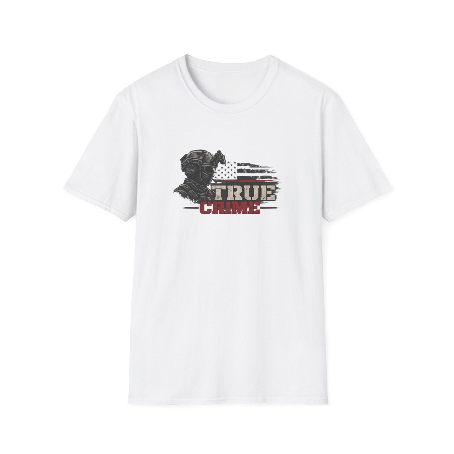 True Crime Graphic Tee — Patriotic Tactical Silhouette T-Shirt