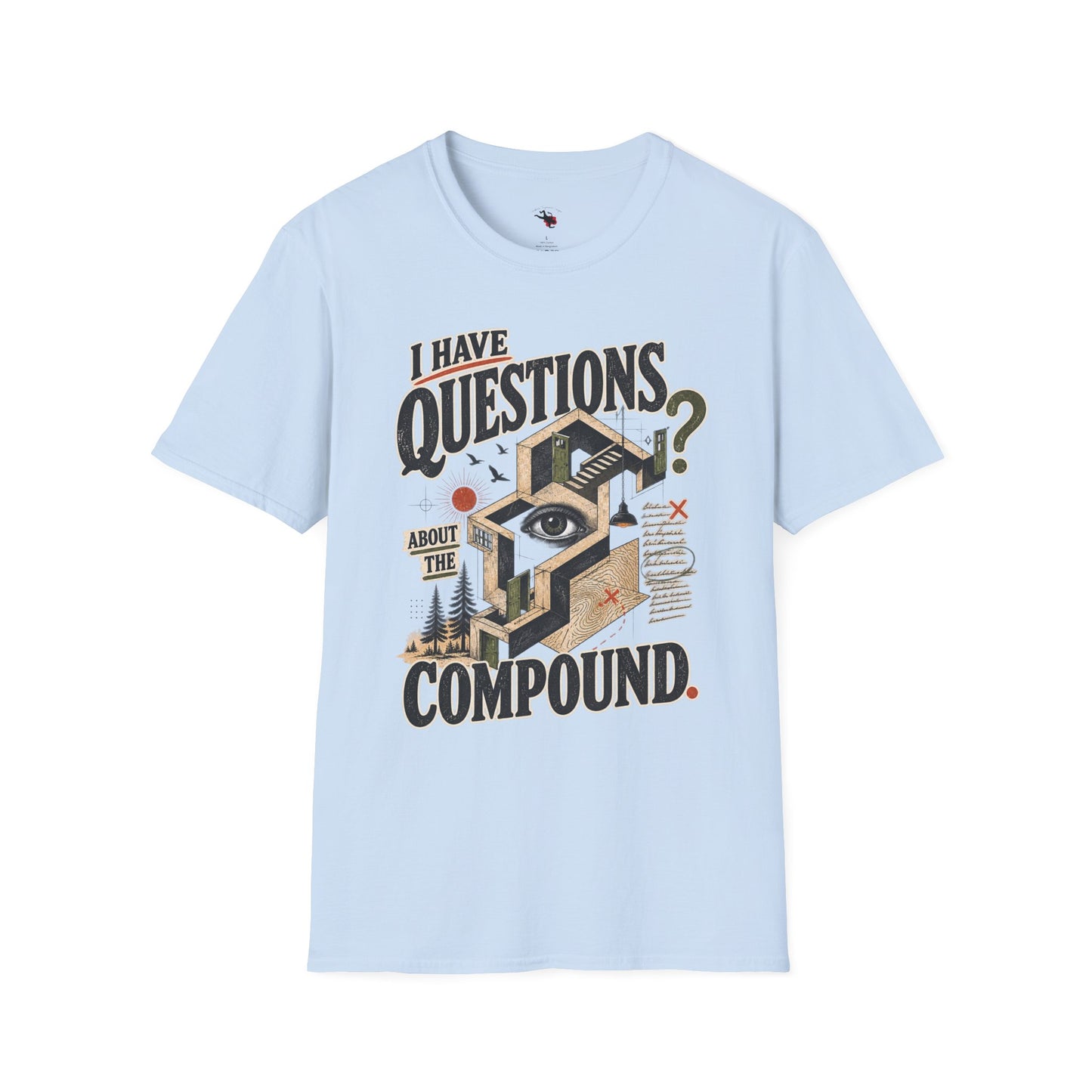 I Have Questions T-Shirt — Surreal Eye & Escher Design
