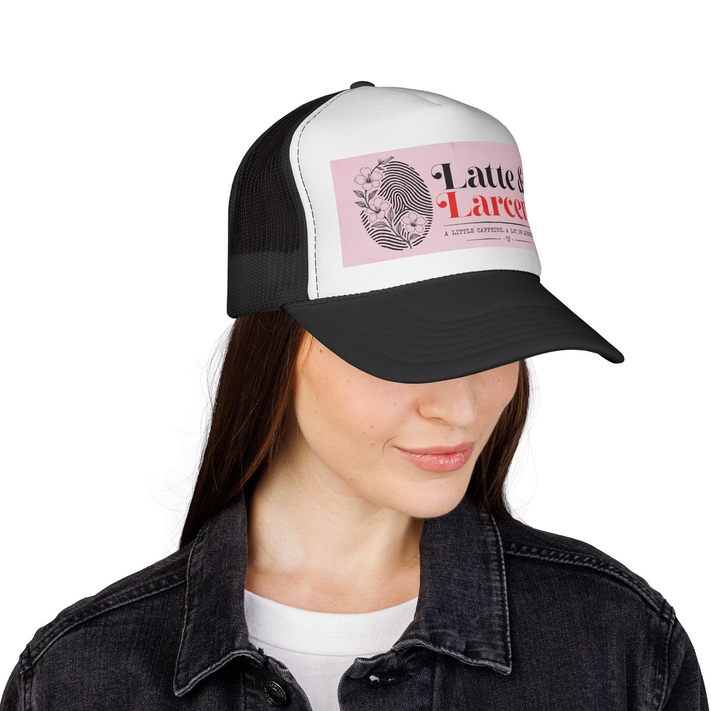Trucker Cap — "Latte & Larceny" Vintage Coffee Crime Patch