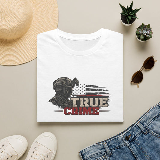 True Crime Graphic Tee — Patriotic Tactical Silhouette T-Shirt