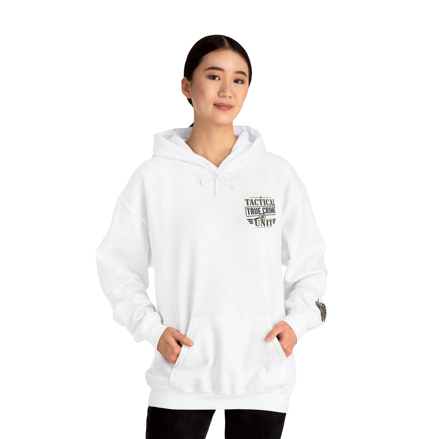 Tactical True Crime Unit Hoodie — True Crime Fan Pullover with Sleeve Graphic