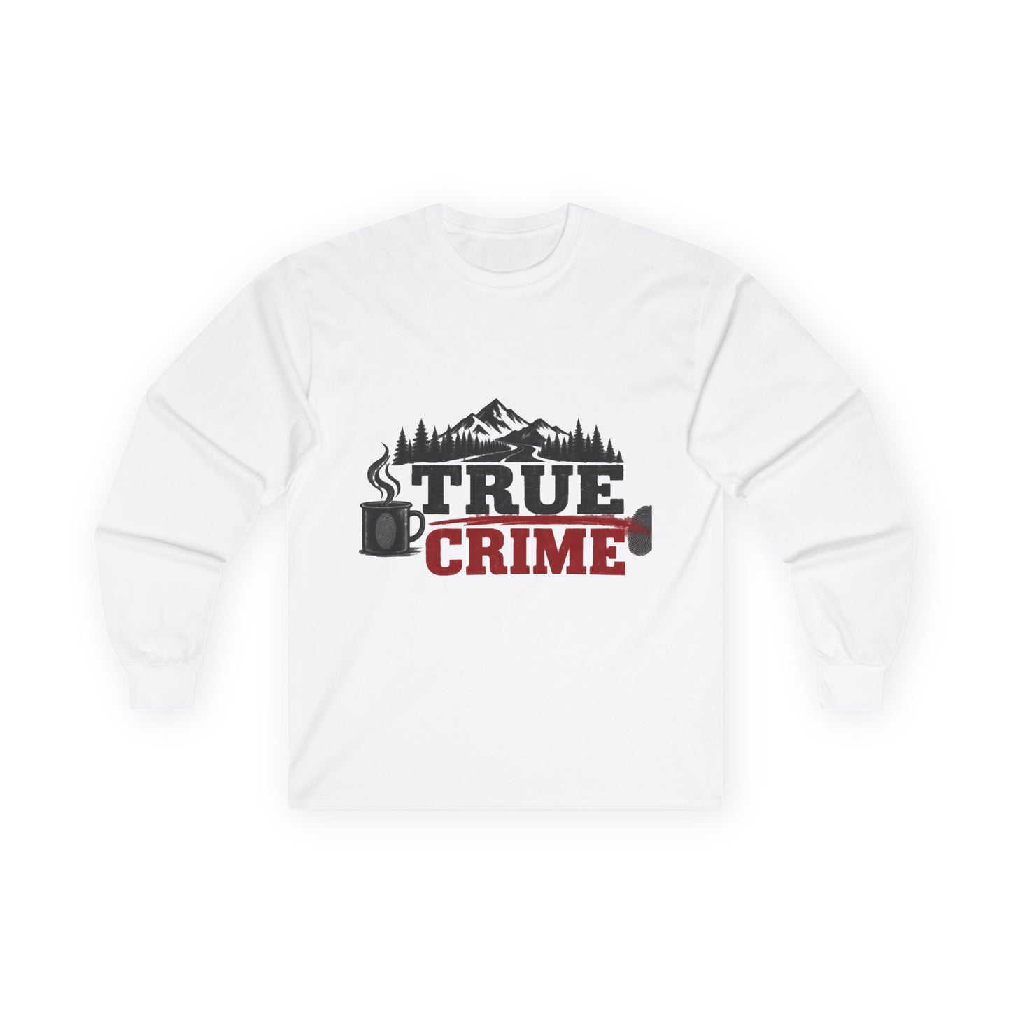 True Crime Long Sleeve Tee — Mountain Mug Graphic