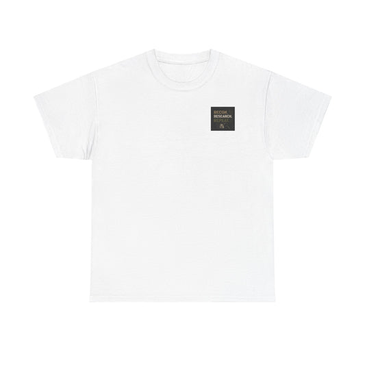 Recon Research Repeat T-Shirt — Military Recon & Magnifying Glass Graphic Tee
