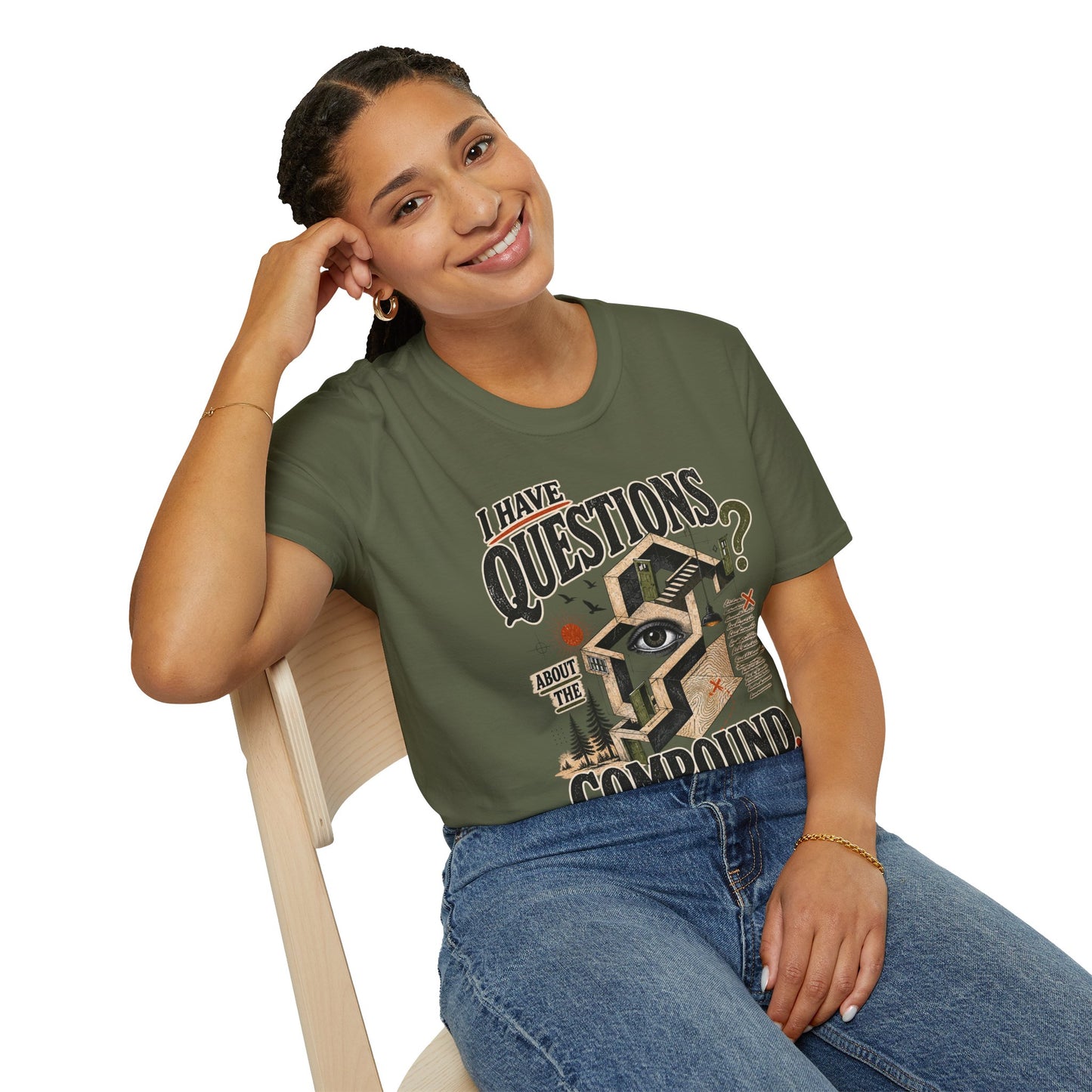 I Have Questions T-Shirt — Surreal Eye & Escher Design