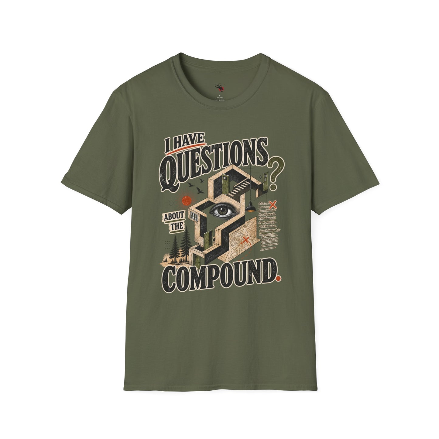 I Have Questions T-Shirt — Surreal Eye & Escher Design
