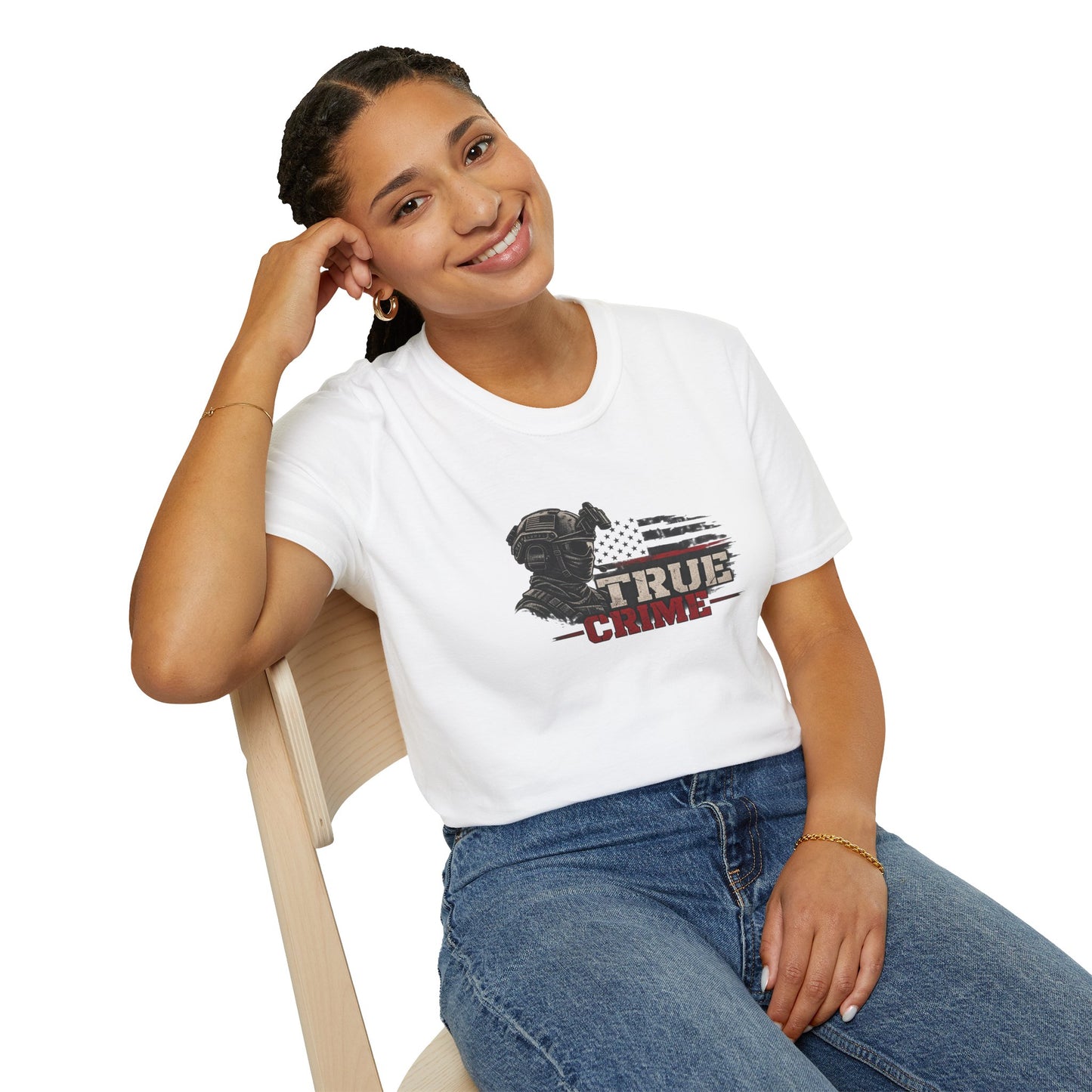 True Crime Graphic Tee — Patriotic Tactical Silhouette T-Shirt