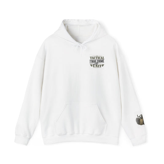 Tactical True Crime Unit Hoodie — True Crime Fan Pullover with Sleeve Graphic